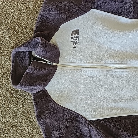 The North Face Fleece Zip Up Jacket Small White Purple - Picture 3 of 6